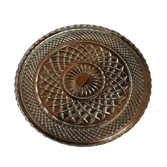 Torte Plate Serving Dish Olivia Fine Full Lead Glass Crystal 12” Western Germany - Picture 2 of 6